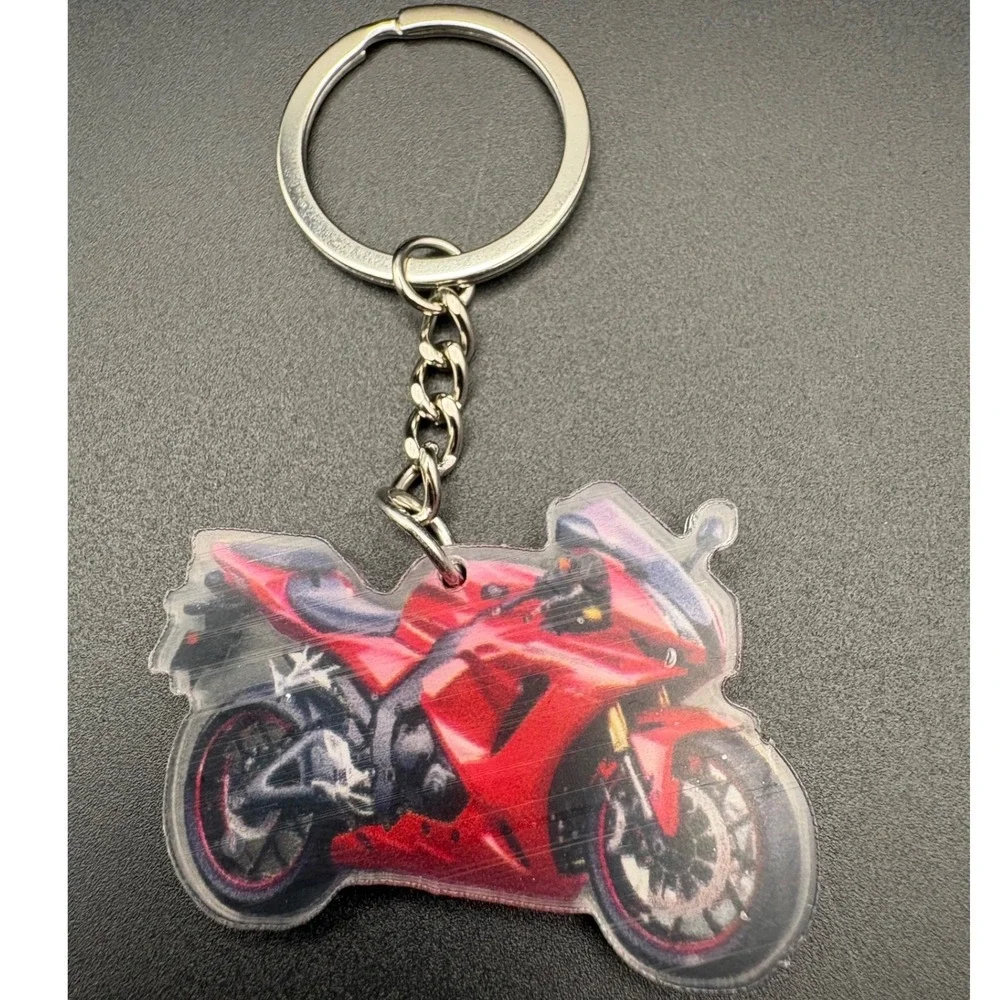 Red Sport Motorcycle Keychain Bike Bike Charm Keyring For Men‎ Women